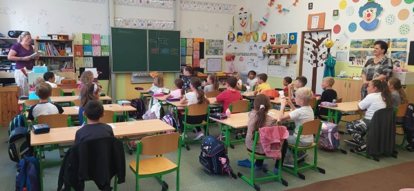 Sovičky na n&aacute;v&scaron;těvě u prvň&aacute;čků