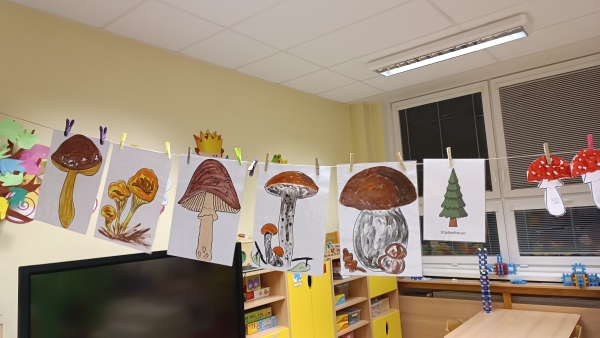 Chod&iacute; houbař po les&iacute;ku