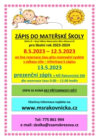 Z&aacute;pis do M&Scaron; pro &scaron;koln&iacute; rok 2023/2024