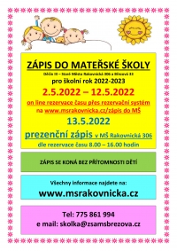 Informace k z&aacute;pisu do M&Scaron; 2022